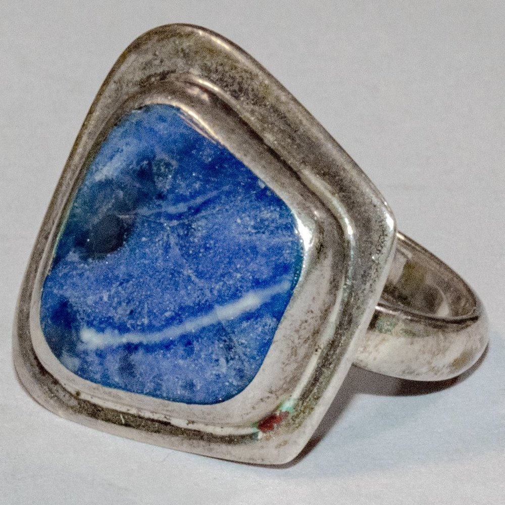 Modernist Sodalite Mexican Sterling Silver Produced by Athra Trading Inc. - Picture 10 of 12